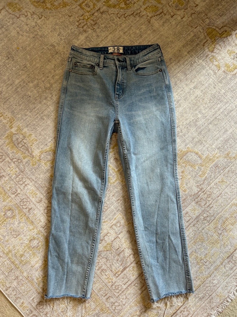 We The Free Light Blue Straight-Leg Denim Jeans